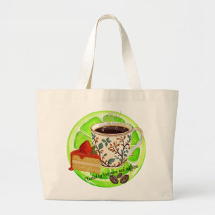 Grand Tote Bag Alimenté par l'amour de maman et la caféine.