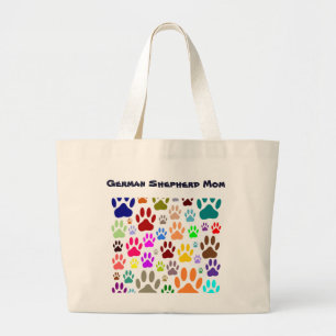 Grand Tote Bag Allemand Berger Maman Chien Empreintes de pattes