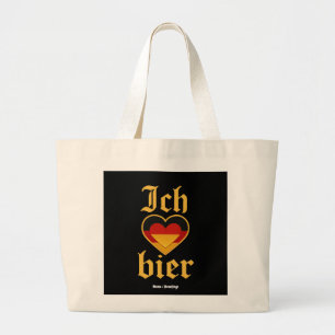 Grand Tote Bag Allemand Ich Heart Bier Oktoberfest Funny Bavarian