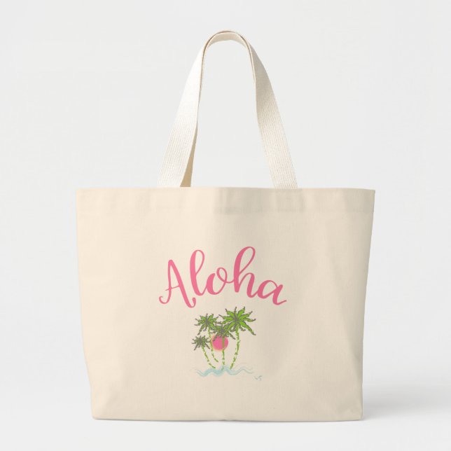 Grand Tote Bag Aloha Plages Hawaii Style été (Devant)