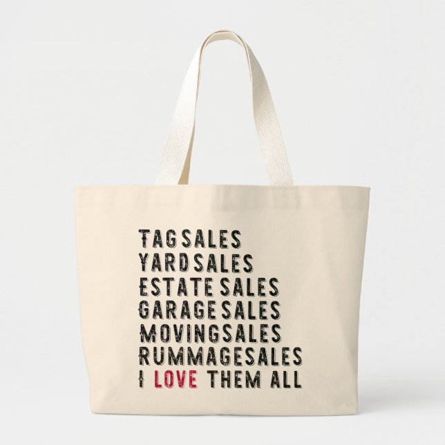 Grand Tote Bag Amant mobile de vente de domaine de yard (Devant)