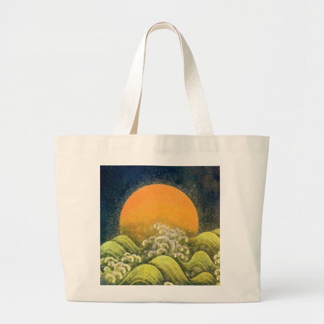 Grand Tote Bag AMATÉRASU, GODDESS SOLEIL, vert jaune noir (Devant)