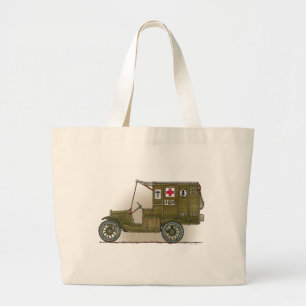 Grand Tote Bag Ambulance militaire vintage