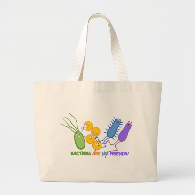 Grand Tote Bag Amis bactériens (Devant)