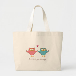 Grand Tote Bag amour de hibou vous
