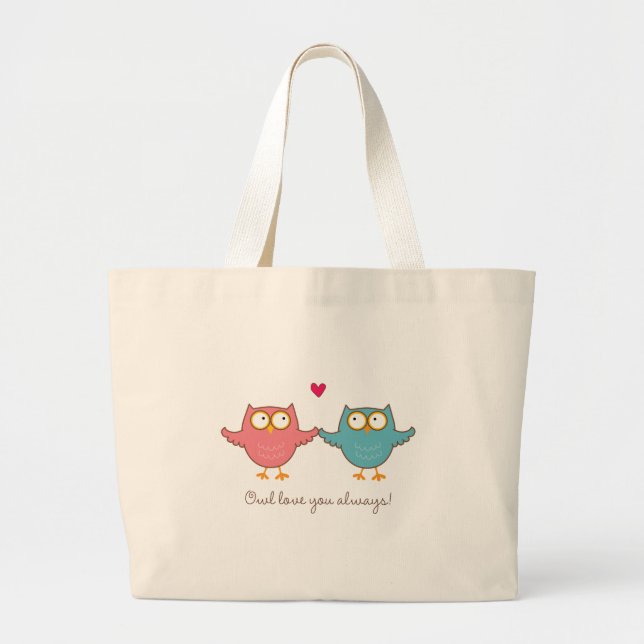 Grand Tote Bag amour de hibou vous (Devant)