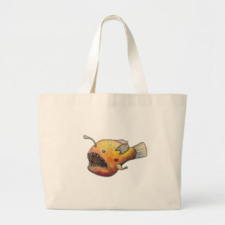 Grand Tote Bag Amour de poissons de pêcheur à la ligne