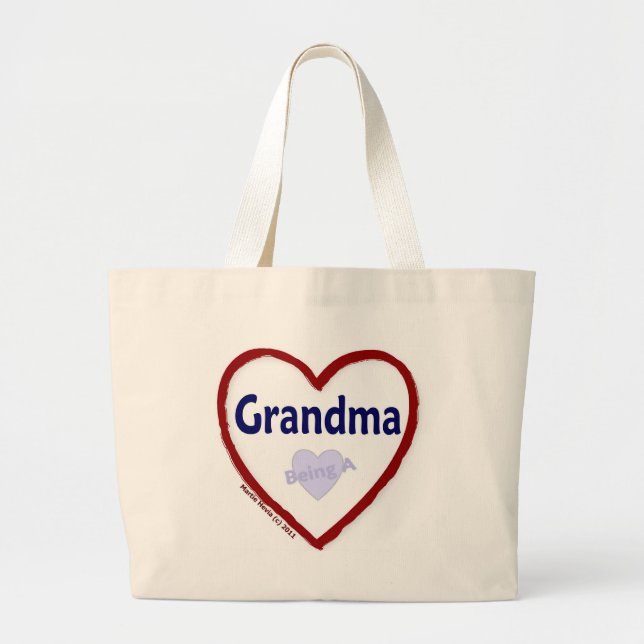 Grand Tote Bag Amour étant une grand-maman (Devant)