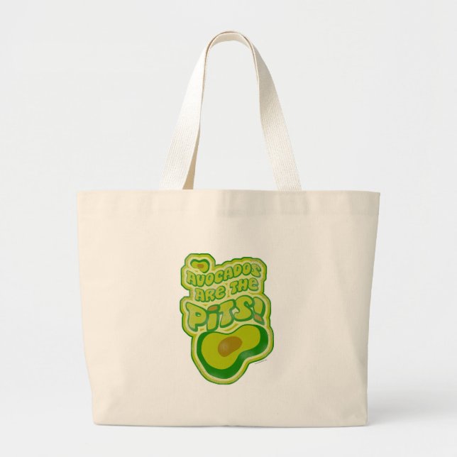 Grand Tote Bag Amusant Anti Avocado Le design Slogan Pits (Devant)