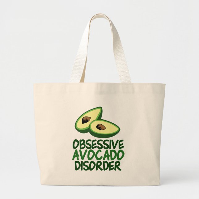 Grand Tote Bag Amusant Avocat Avocado (Devant)
