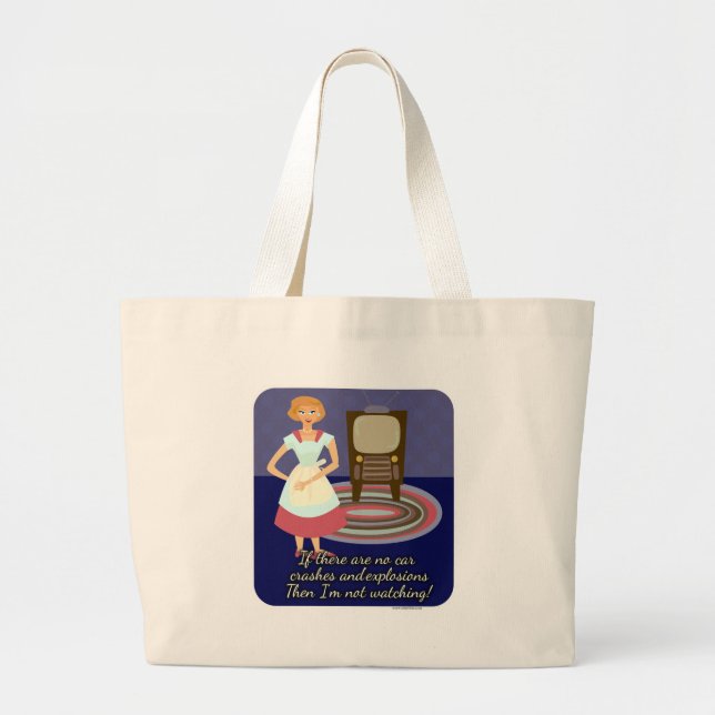 Grand Tote Bag Amusant Film Lover Housewoman Kitsch Retro Art (Devant)