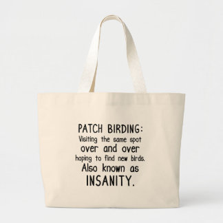 Grand Tote Bag Amusant Patch Birding est la folie