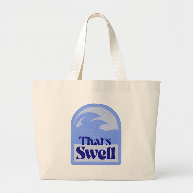 Grand Tote Bag Amusants Vague Totalement Souche Rétro Surf esthét (Devant)