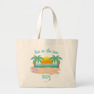 Grand Tote Bag Amusement au soleil personnalisé