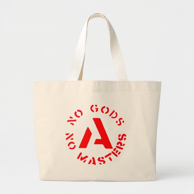 Grand Tote Bag Anarchisme - aucuns dieux aucuns maîtres (Devant)