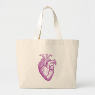 Grand Tote Bag Anatomie vintage pourpre de coeur
