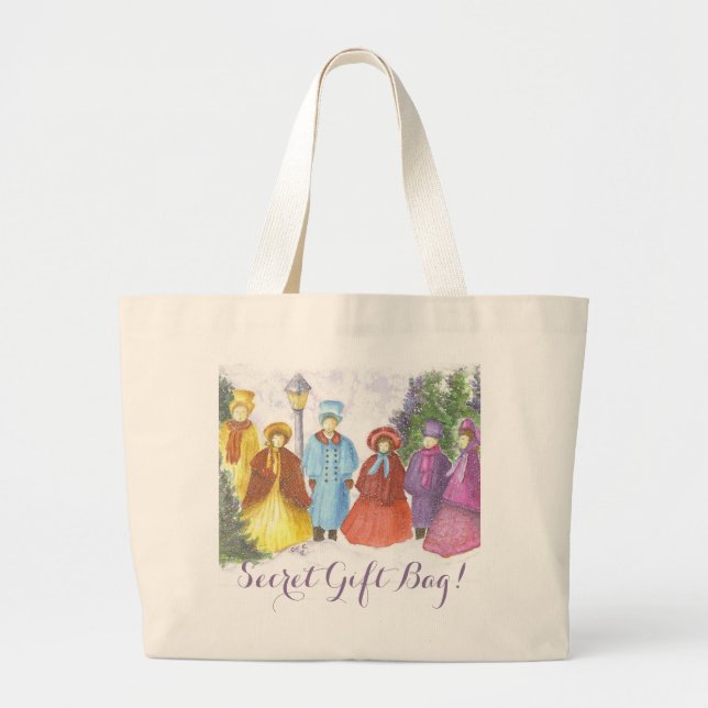 GRAND TOTE BAG ANCIENS CAROLEURS DE NOËL MODERNES CADEAUX SECRETS (Devant)