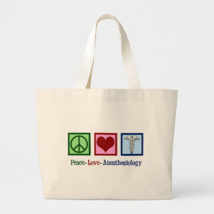 Grand Tote Bag Anesthésiologie d'amour de paix