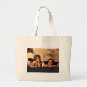 Grand Tote Bag Anges Sistine Madonna de Raphael 2 anges