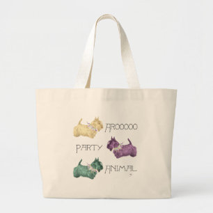 Grand Tote Bag Animal de fête Scottish Terrier