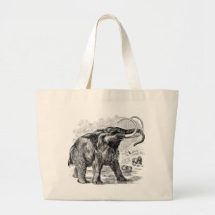 Grand Tote Bag Animal éteint personnalisé vintage de mammouth