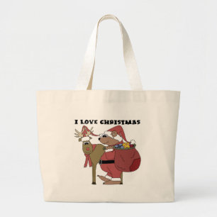 Grand Tote Bag Animaux J'aime T-shirts et cadeaux de Noël