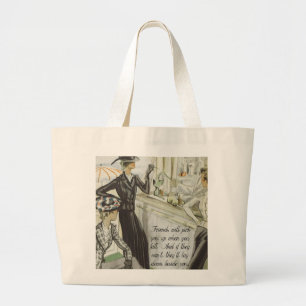 Grand Tote Bag Annonce vintage de mode : Amitié