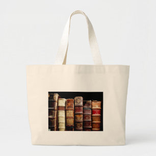 Grand Tote Bag Antique 18ème siècle Design Livres liants en cuir