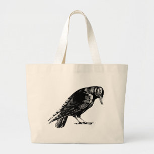Grand Tote Bag Antique Crow Blackbird RavenTotebag