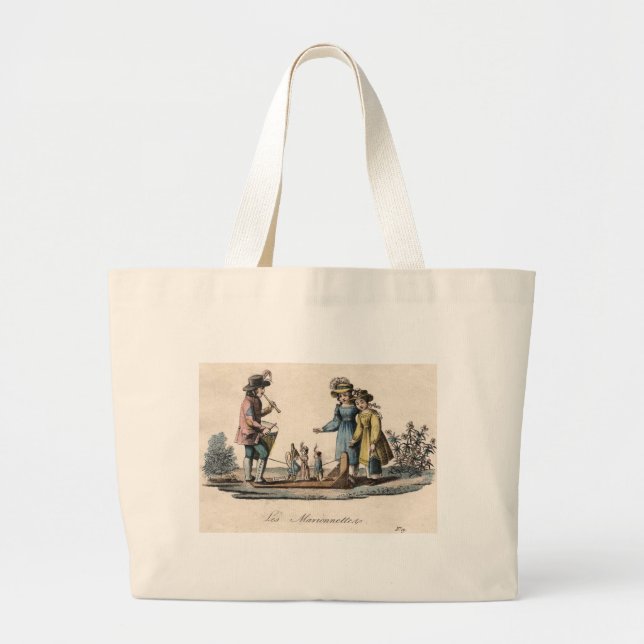 Grand Tote Bag Antique Marionnette Enfants Spectacle Danse (Devant)