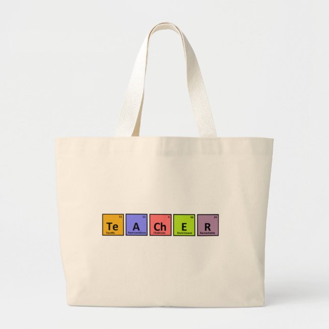 Grand Tote Bag Appréciation de professeur de Tableau périodique (Devant)