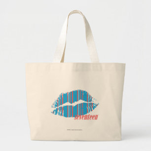 Grand Tote Bag Aqua mince de rayures