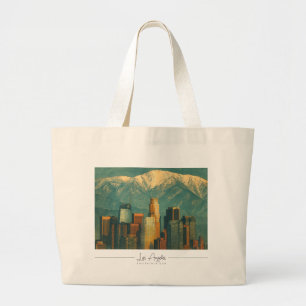 Grand Tote Bag Aquarelle vintage de Los Angeles Californie rétr