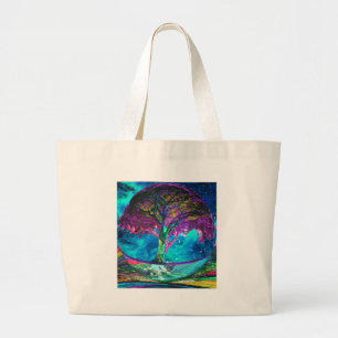Grand Tote Bag Arbre de méditation de la vie