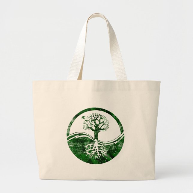 Grand Tote Bag Arbre de Yin Yang (Devant)