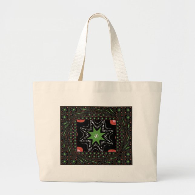 Grand Tote Bag Arrière - plan de Whirling stars (Devant)