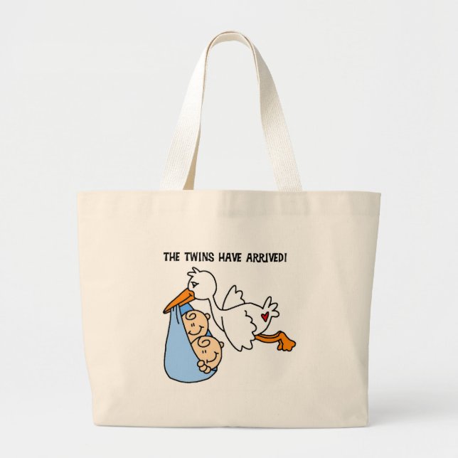 Grand Tote Bag Arrivée jumelle de cigogne (Devant)