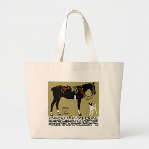 Grand Tote Bag Art 1912 d'affiche d'équitation de Ludwig Hohlwei