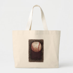 Grand Tote Bag Art De Baseball Sepia Style vintage