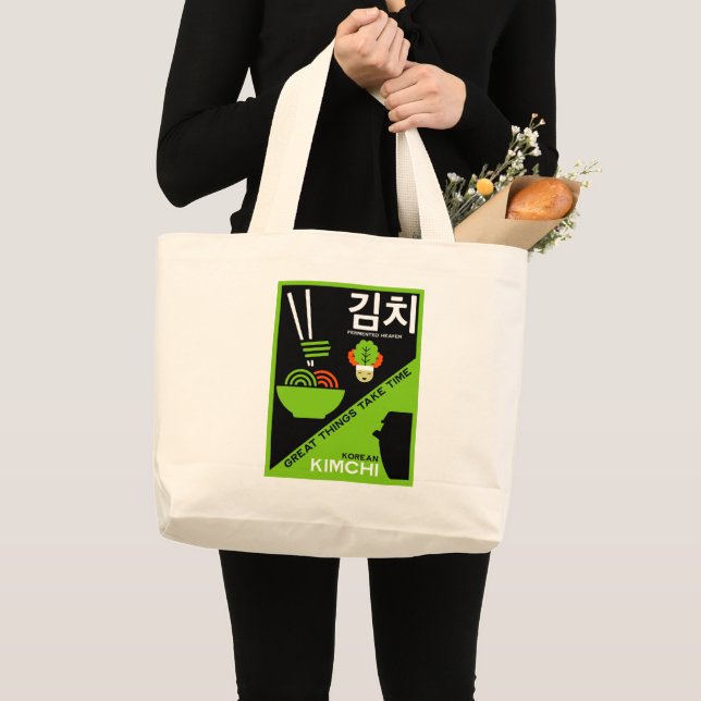 Grand Tote Bag Art de cuisine coréen Kimchi (Devant (produit))