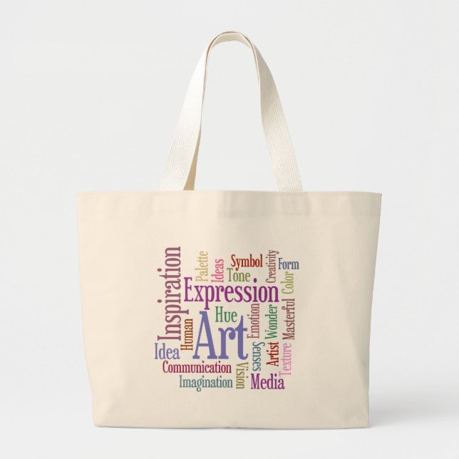 Grand Tote Bag Art de mot de l'inspiration de l'artiste créatif (Devant)