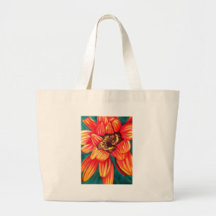 Grand Tote Bag Art floral du désert de Gazania par Sacha Grossel