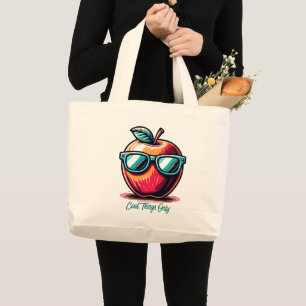 Grand Tote Bag Art pop rétro Cool Apple