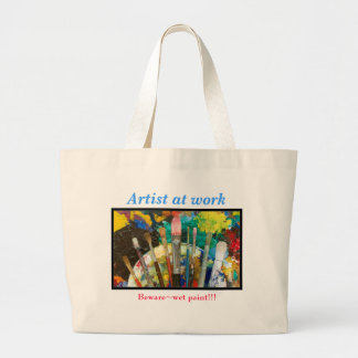 Grand Tote Bag Artiste au travail, peinture de Beware~wet ! ! !