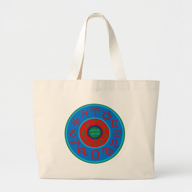 Grand Tote Bag Astrologie Aquarius Zodiac (Devant)