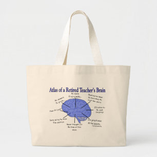 Grand Tote Bag Atlas du cerveau Gfits d'un professeur retraité