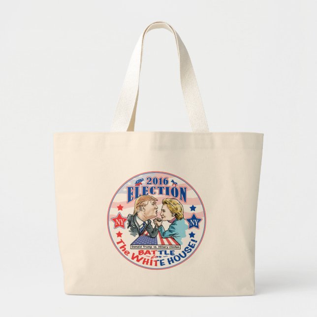 Grand Tote Bag Atout contre Hillary 2016 (Devant)