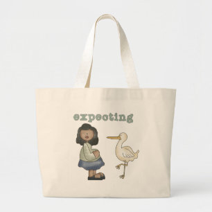 Grand Tote Bag Attente - Une mère afro-américaine va être et se m
