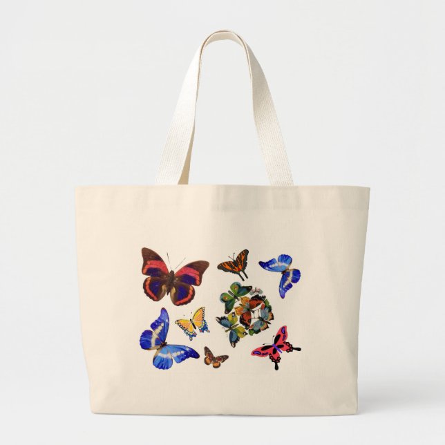 Grand Tote Bag Au delà des papillons (Devant)