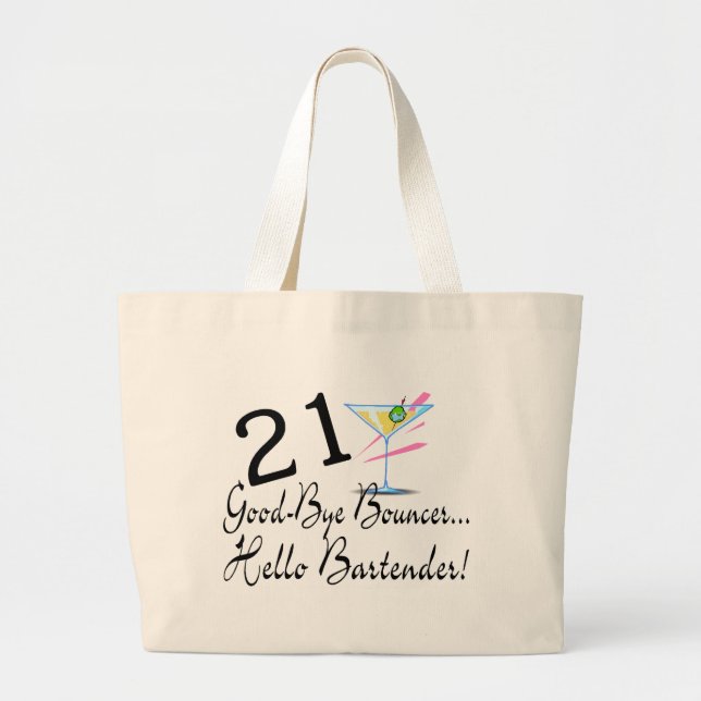 Grand Tote Bag Au revoir barman du videur 21 bonjour (Devant)